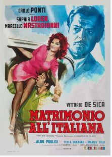 Marriage Italia Style movie poster - starring Sophia Loren