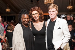 Whoopi Goldberg, Sofia Loren, and Robert Redford